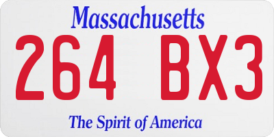 MA license plate 264BX3