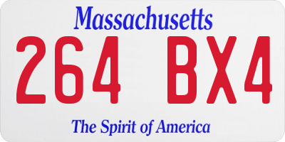 MA license plate 264BX4