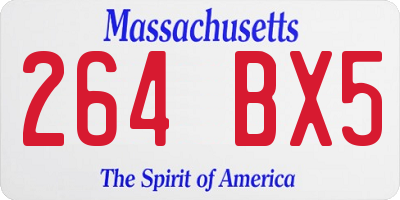 MA license plate 264BX5