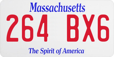 MA license plate 264BX6