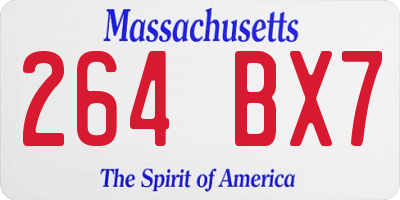 MA license plate 264BX7