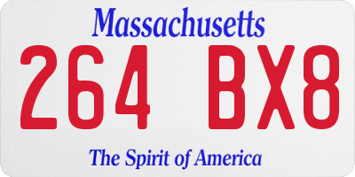 MA license plate 264BX8