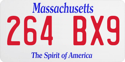 MA license plate 264BX9