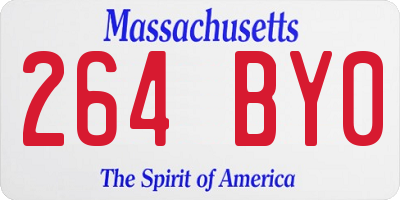 MA license plate 264BY0