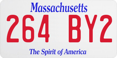 MA license plate 264BY2