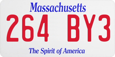 MA license plate 264BY3