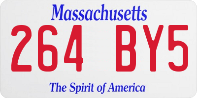MA license plate 264BY5