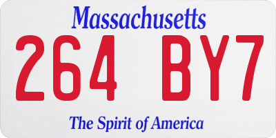 MA license plate 264BY7