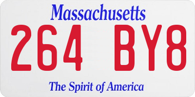 MA license plate 264BY8