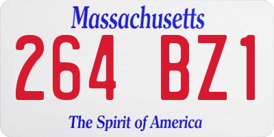 MA license plate 264BZ1