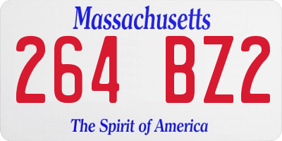 MA license plate 264BZ2