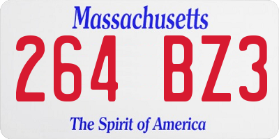 MA license plate 264BZ3