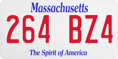 MA license plate 264BZ4