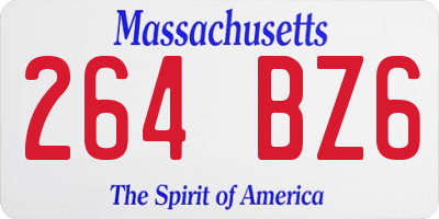 MA license plate 264BZ6