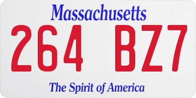 MA license plate 264BZ7