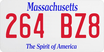 MA license plate 264BZ8
