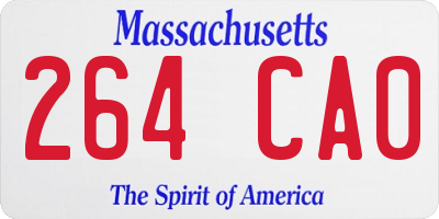 MA license plate 264CA0