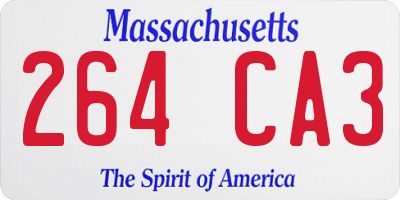 MA license plate 264CA3