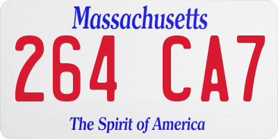 MA license plate 264CA7