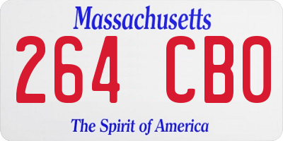 MA license plate 264CB0