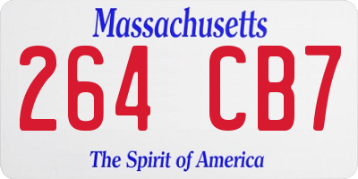 MA license plate 264CB7