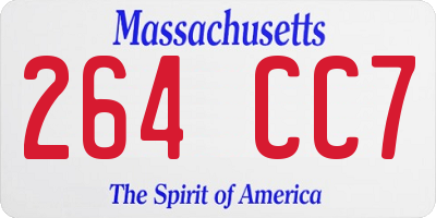 MA license plate 264CC7