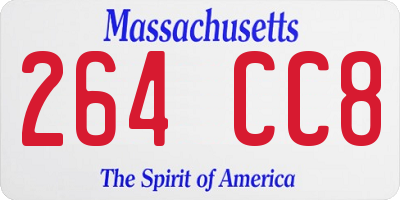MA license plate 264CC8