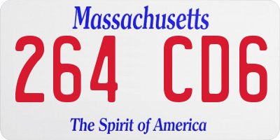 MA license plate 264CD6