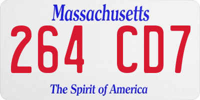 MA license plate 264CD7
