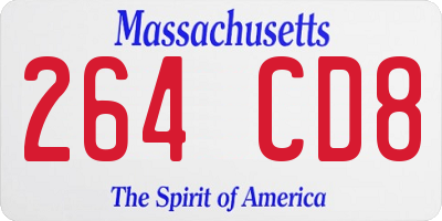 MA license plate 264CD8