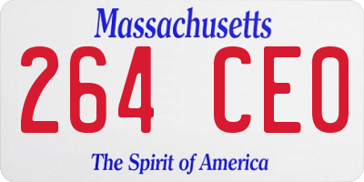 MA license plate 264CE0