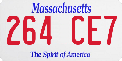 MA license plate 264CE7