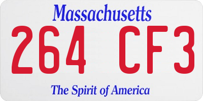MA license plate 264CF3