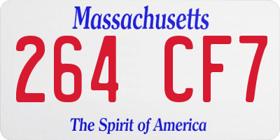 MA license plate 264CF7