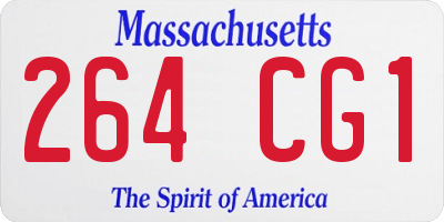 MA license plate 264CG1
