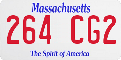 MA license plate 264CG2