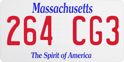 MA license plate 264CG3