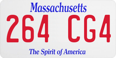MA license plate 264CG4