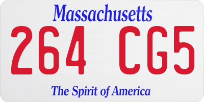 MA license plate 264CG5