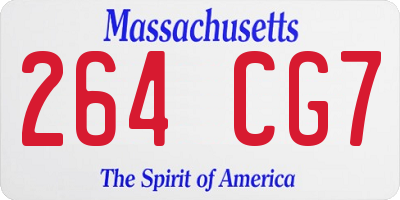 MA license plate 264CG7