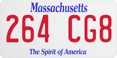 MA license plate 264CG8