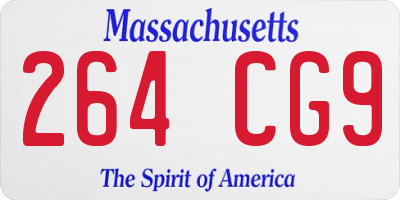 MA license plate 264CG9
