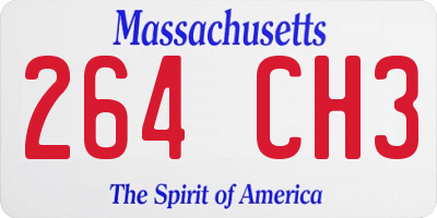 MA license plate 264CH3