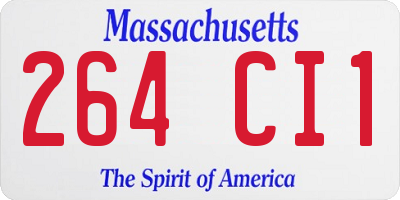 MA license plate 264CI1