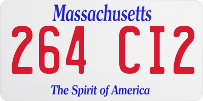 MA license plate 264CI2