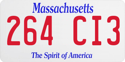 MA license plate 264CI3