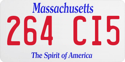 MA license plate 264CI5