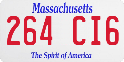 MA license plate 264CI6