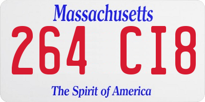 MA license plate 264CI8
