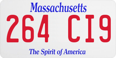 MA license plate 264CI9